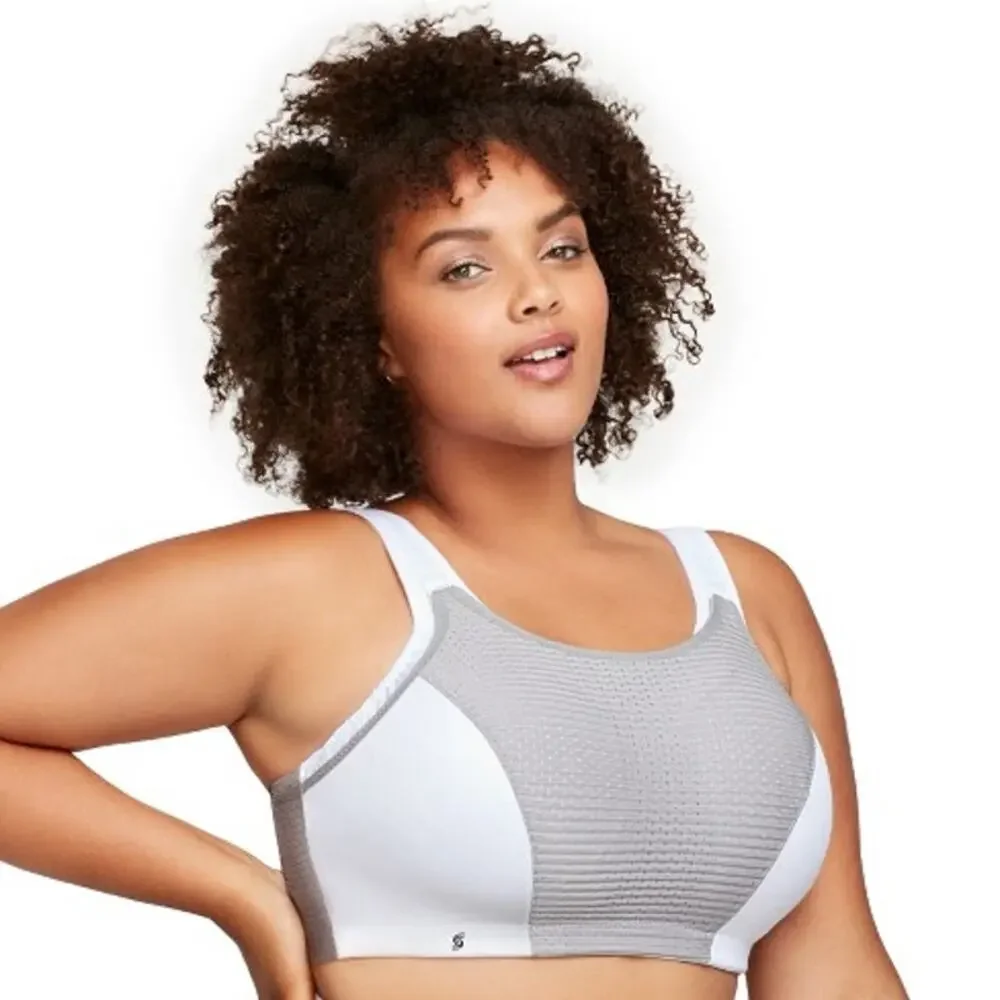 Glamorise Custom Control Wire-Free Sports Bra White 38F - Picture 1 of 4